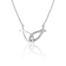 оглядове фото Срібне кольє Рибки з фіанітами 027401