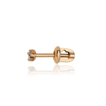 обзорное фото Золотая одиночная серьга с фианитом 031522  Золотые серьги с фианитом