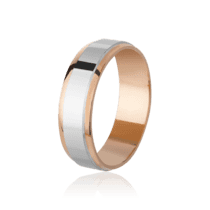 обзорное фото Обручальное кольцо из красного и белого золота Союз 11575  Классические обручальные кольца из золота
