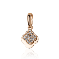 обзорное фото Золотой подвес с фианитом 031504 Золотые кулоны с фианитом обзорное фото Золотой подвес с фианитом 031504  Золотые кулоны с фианитом