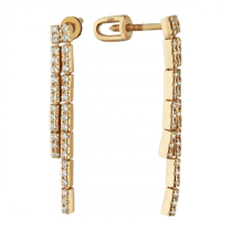 обзорное фото Золотые серьги с цирконием 1,3,0813  Золотые серьги с фианитом