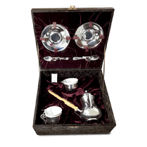 обзорное фото Серебряный кофейный набор на 2 персоны с туркой 031438 Наборы столового серебра обзорное фото Серебряный кофейный набор на 2 персоны с туркой 031438  Наборы столового серебра