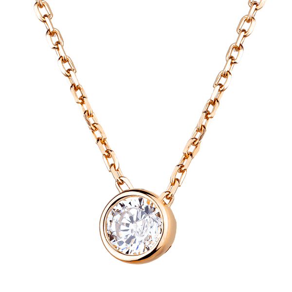 Золоте кольє у червоному золоті з фіанітом 038238 детальне зображення ювелірного виробу Золоте кольє у червоному золоті з фіанітом 038238 детальне зображення ювелірного виробу