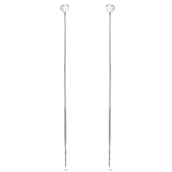 Женские серебряные серьги протяжки с сердечками без вставок 925 пробы 039633 детальное изображение ювелирного изделия Серебряные серьги без вставок Женские серебряные серьги протяжки с сердечками без вставок 925 пробы 039633 детальное изображение ювелирного изделия Серебряные серьги без вставок