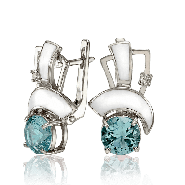 Серебряные серьги с эмалью и нанокристалом 036540 детальное изображение ювелирного изделия Серебряные серьги Серебряные серьги с эмалью и нанокристалом 036540 детальное изображение ювелирного изделия Серебряные серьги