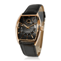 обзорное фото Золотые часы мужские механические с кожаным ремешком 036260  Мужские золотые часы