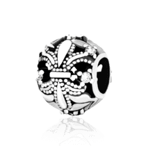 обзорное фото Серебряный подвес-шарм Лилия с фианитами 024819  Серебряные подвесы-шармы (бусины)