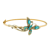 обзорное фото Золотой браслет жесткий с фианитами 820037 Золотой браслет кольцом обзорное фото Золотой браслет жесткий с фианитами 820037  Золотой браслет кольцом