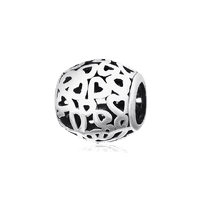 обзорное фото Серебряный подвес-шарм Сердечки 026402  Серебряные подвесы-шармы (бусины)