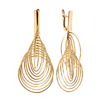 обзорное фото Золотые серьги 480021 Золотые серьги с английским замком обзорное фото Золотые серьги 480021  Золотые серьги с английским замком