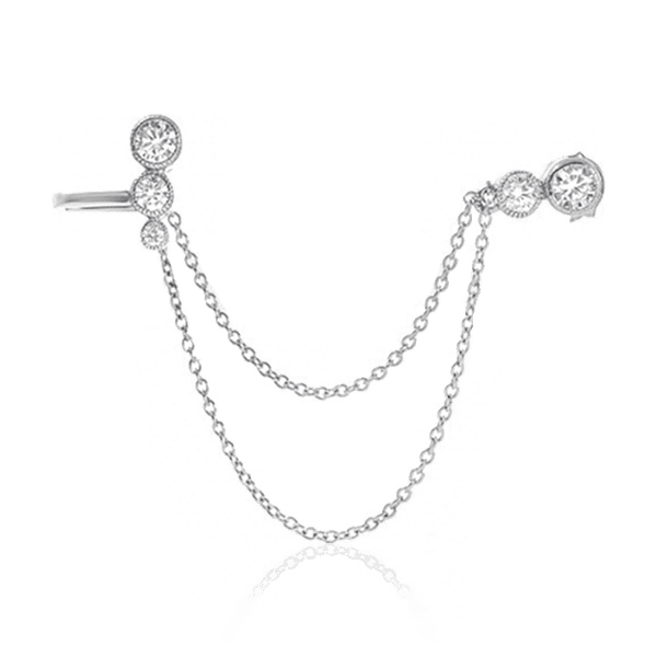 Срібні сережки кафи з ланцюжком 031683 детальне зображення ювелірного виробу Срібні сережки кафи з ланцюжком 031683 детальне зображення ювелірного виробу