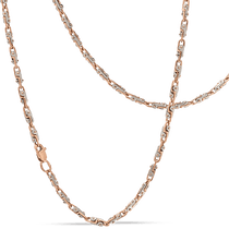 обзорное фото Цепь в комбинированном золоте 038623 Золотые цепочки мужские обзорное фото Цепь в комбинированном золоте 038623  Золотые цепочки мужские