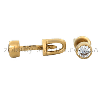 обзорное фото Золотые серьги гвоздики с цирконием 1,3,0226  Серьги с камнями