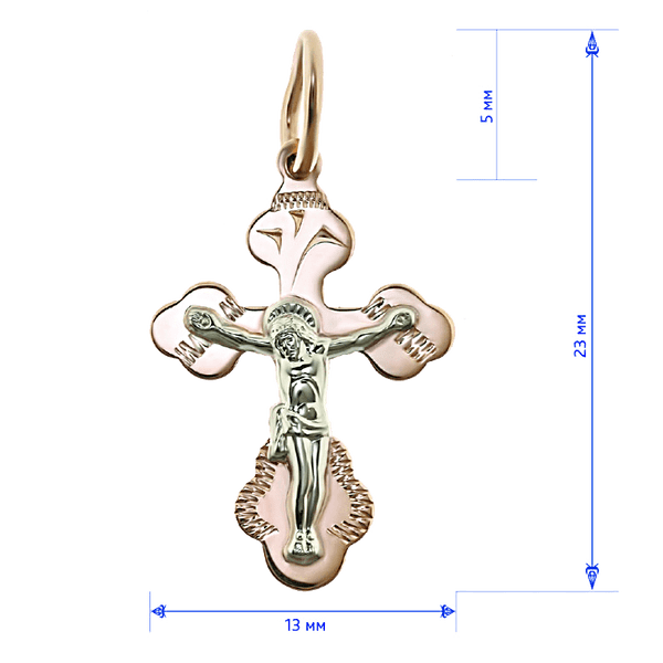 Золотий хрестик для хрещення дитини 029559 детальне зображення ювелірного виробу Золотий хрестик для хрещення дитини 029559 детальне зображення ювелірного виробу