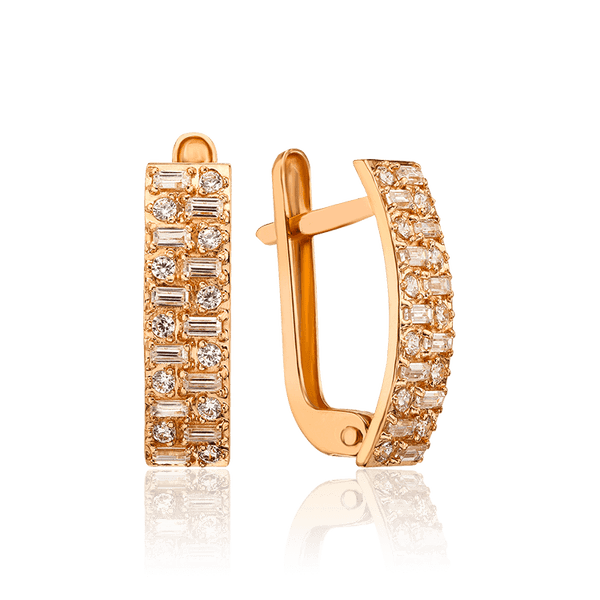 Золоті сережки з розсипом фіанітів Ніжність 034395 детальне зображення ювелірного виробу