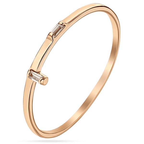 Тонкое золотое кольцо с двумя фианитами 035911 детальное изображение ювелирного изделия Золотые кольца Тонкое золотое кольцо с двумя фианитами 035911 детальное изображение ювелирного изделия Золотые кольца