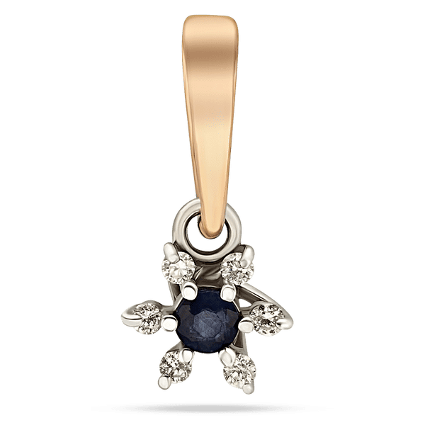 Золотой кулон с бриллиантами и сапфиром Цветочек 038553 детальное изображение ювелирного изделия Золотые кулоны с бриллиантами Золотой кулон с бриллиантами и сапфиром Цветочек 038553 детальное изображение ювелирного изделия Золотые кулоны с бриллиантами