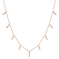 обзорное фото Золотое колье с подвесками с фианитами 032478 Золотые колье с камнями обзорное фото Золотое колье с подвесками с фианитами 032478  Золотые колье с камнями