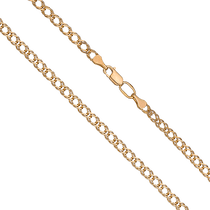 обзорное фото Золотая цепочка с плетением рембо без вставок на карабине 040763  Полновесные золотые цепочки