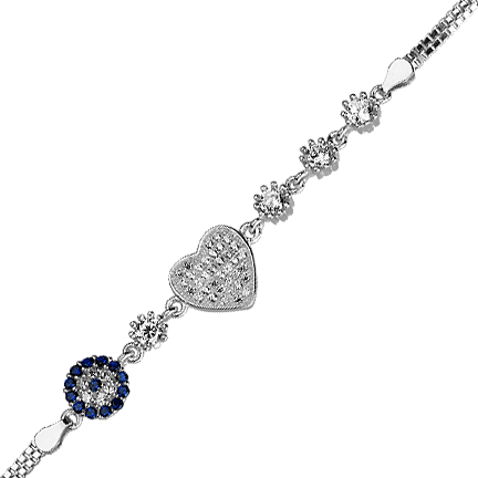 Серебряный браслет Сердце с фианитами 027285 детальное изображение ювелирного изделия Серебряные женские браслеты Серебряный браслет Сердце с фианитами 027285 детальное изображение ювелирного изделия Серебряные женские браслеты