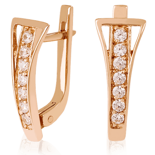 Золотые серьги с цирконием 023396 детальное изображение ювелирного изделия Золотые серьги с фианитом Золотые серьги с цирконием 023396 детальное изображение ювелирного изделия Золотые серьги с фианитом