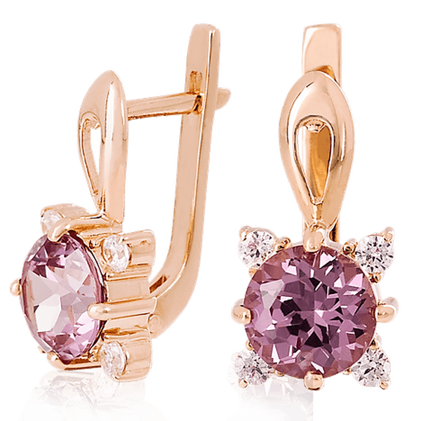 Золотые серьги с аметистом 023462 детальное изображение ювелирного изделия Золотые серьги с аметистом Золотые серьги с аметистом 023462 детальное изображение ювелирного изделия Золотые серьги с аметистом