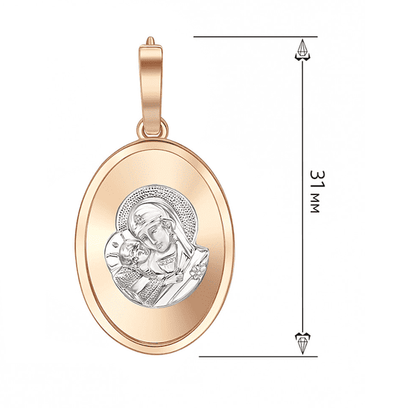 Золота підвіска-ладанка Володимирська ікона Божої Матері Золота підвіска-ладанка Володимирська ікона Божої Матері