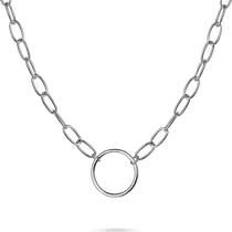 обзорное фото Серебряное колье с кругом без вставок 925 проба 039823 Серебряные колье обзорное фото Серебряное колье с кругом без вставок 925 проба 039823  Серебряные колье