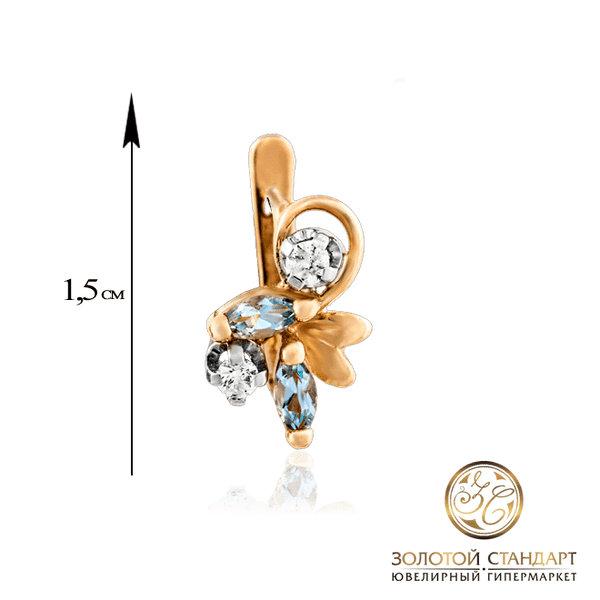Золоті сережки з топазом 102086 детальне зображення ювелірного виробу