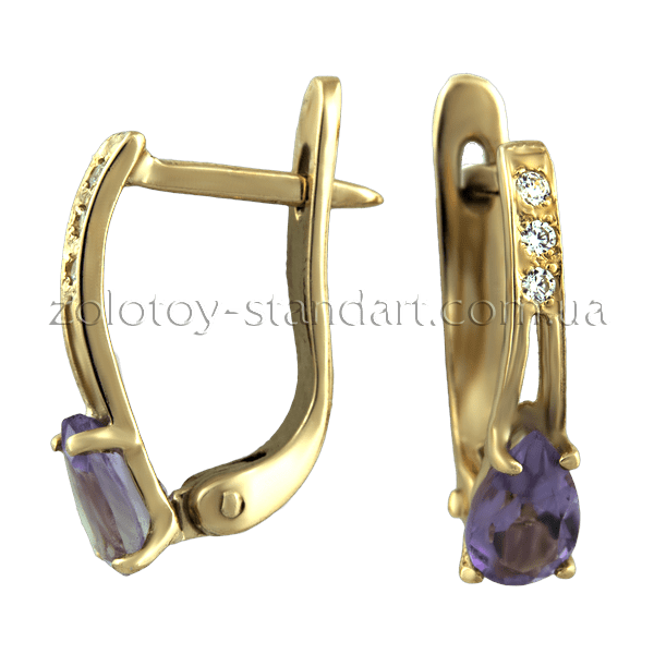 Золотые серьги с аметистом 5120808 детальное изображение ювелирного изделия Золотые серьги с аметистом Золотые серьги с аметистом 5120808 детальное изображение ювелирного изделия Золотые серьги с аметистом