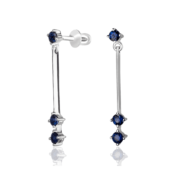 Золотые серьги с сапфирами 025646 детальное изображение ювелирного изделия Золотые серьги с сапфиром Золотые серьги с сапфирами 025646 детальное изображение ювелирного изделия Золотые серьги с сапфиром