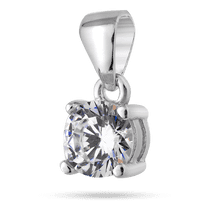 обзорное фото Серебряный подвес с большим круглым фианитом в крапанах 040086  Серебряные подвески со вставками