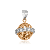 обзорное фото Золотой подвес 421758  Золотые кулоны с фианитом