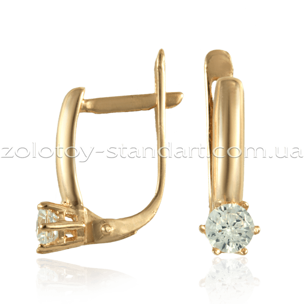 Золотые серьги 21184 детальное изображение ювелирного изделия Золотые серьги с фианитом Золотые серьги 21184 детальное изображение ювелирного изделия Золотые серьги с фианитом