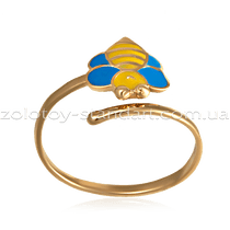 обзорное фото Золотое детское кольцо Пчелка 300380Е  Детские золотые кольца