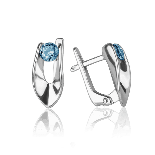 Серебряные серьги с голубым фианитом 027754 детальное изображение ювелирного изделия Серебряные серьги с камнями Серебряные серьги с голубым фианитом 027754 детальное изображение ювелирного изделия Серебряные серьги с камнями