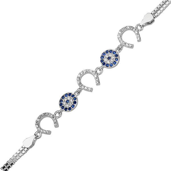 Серебряный браслет на Удачу и Благополучие с фианитами 027713 детальное изображение ювелирного изделия Серебряные женские браслеты Серебряный браслет на Удачу и Благополучие с фианитами 027713 детальное изображение ювелирного изделия Серебряные женские браслеты