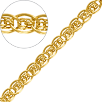 обзорное фото Золотая полновесная цепочка в лимонном золоте 585 пробы 038286  Цепочка из желтого золота