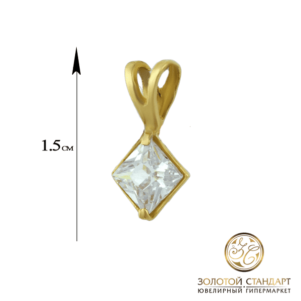 Золотой кулон в ромб с фианитом Золотой кулон в ромб с фианитом