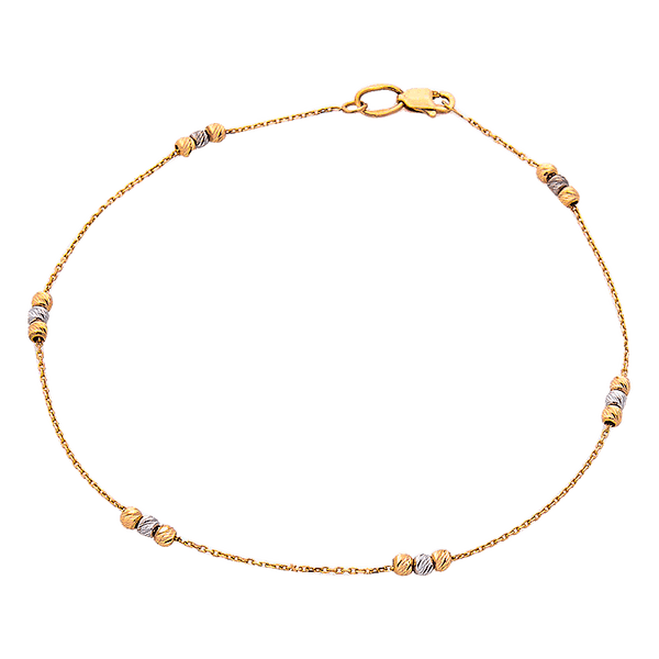 Браслет на ногу из комбинированного золота Бусины 032898 детальное изображение ювелирного изделия Золотые браслеты на ногу Браслет на ногу из комбинированного золота Бусины 032898 детальное изображение ювелирного изделия Золотые браслеты на ногу