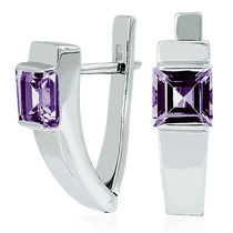 обзорное фото Золотые серьги с аметистом 023618 Золотые серьги с аметистом обзорное фото Золотые серьги с аметистом 023618  Золотые серьги с аметистом