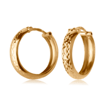 обзорное фото Золотые серьги с алмазной гранью 80085  Золотые серьги кольца (конго) 