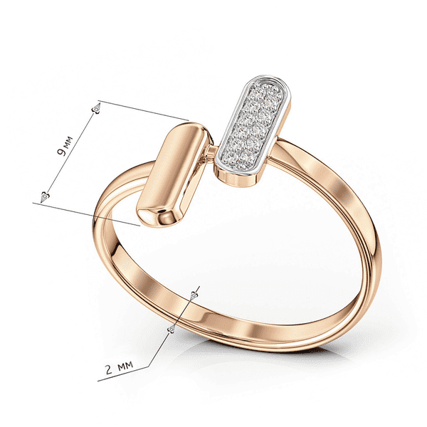 Золотое асимметричное кольцо Неровная гармония с фианитами купить Украина Киев заграницу Золотое асимметричное кольцо Неровная гармония с фианитами купить Украина Киев заграницу