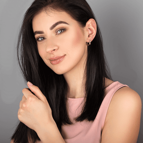 Золотые серьги с фианитом в красном золоте 030715 Золотые серьги с фианитом в красном золоте 030715