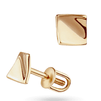 обзорное фото Золотые глянцевые гладкие серьги гвоздики Калифорния 032632 Золотые серьги обзорное фото Золотые глянцевые гладкие серьги гвоздики Калифорния 032632  Золотые серьги