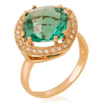 обзорное фото Золотое кольцо с кварцем 023768  Золотые кольца с кварцем