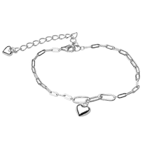 обзорное фото Браслет с сердечками без вставок якорного плетения в серебре 925 пробы 039693 Серебряные женские браслеты обзорное фото Браслет с сердечками без вставок якорного плетения в серебре 925 пробы 039693  Серебряные женские браслеты