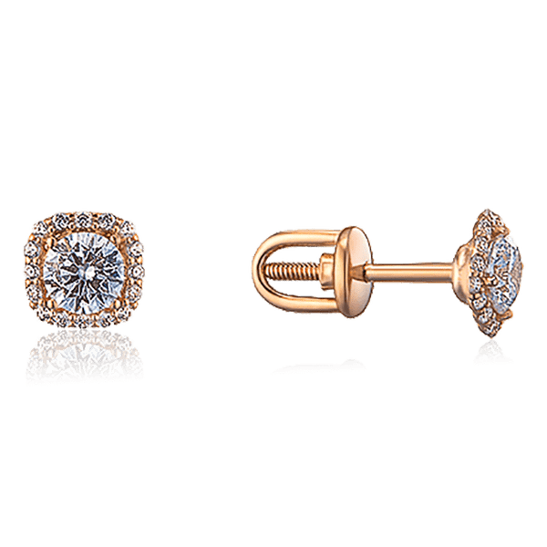 Золотые серьги пусеты закручивающиеся с фианитами 036636 детальное изображение ювелирного изделия Золотые серьги Золотые серьги пусеты закручивающиеся с фианитами 036636 детальное изображение ювелирного изделия Золотые серьги