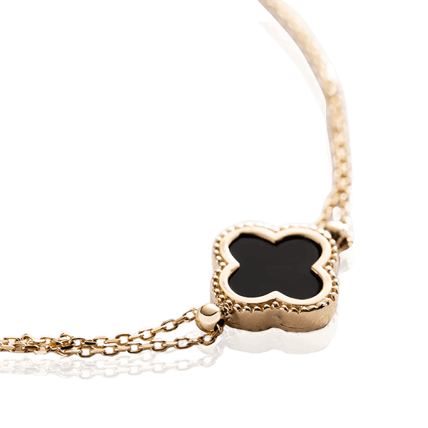 золотой браслет с клевером золотой браслет с клевером