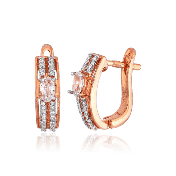 Позолоченные серьги с фианитами 031110 детальное изображение ювелирного изделия Серьги с позолотой Позолоченные серьги с фианитами 031110 детальное изображение ювелирного изделия Серьги с позолотой